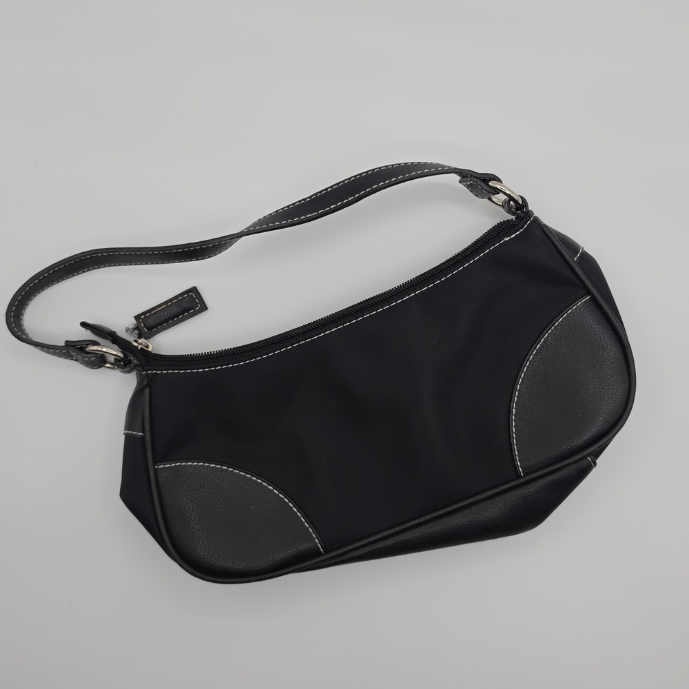 Victoria's Secret Shoulder Bag Women Small Black Good Y2K Nylon Faux Leather